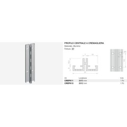 Profilo centrale a cremagliera Logli Massimo Saint Gobain