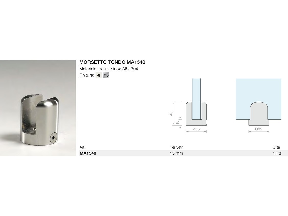 Morsetto tondo ma1540 Logli Massimo Saint Gobain