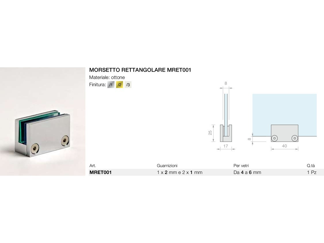 Morsetto rettangolare mret001 Logli Massimo Saint Gobain