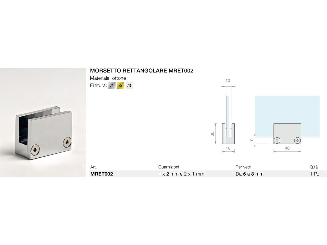 Morsetto rettangolare mret002 Logli Massimo Saint Gobain