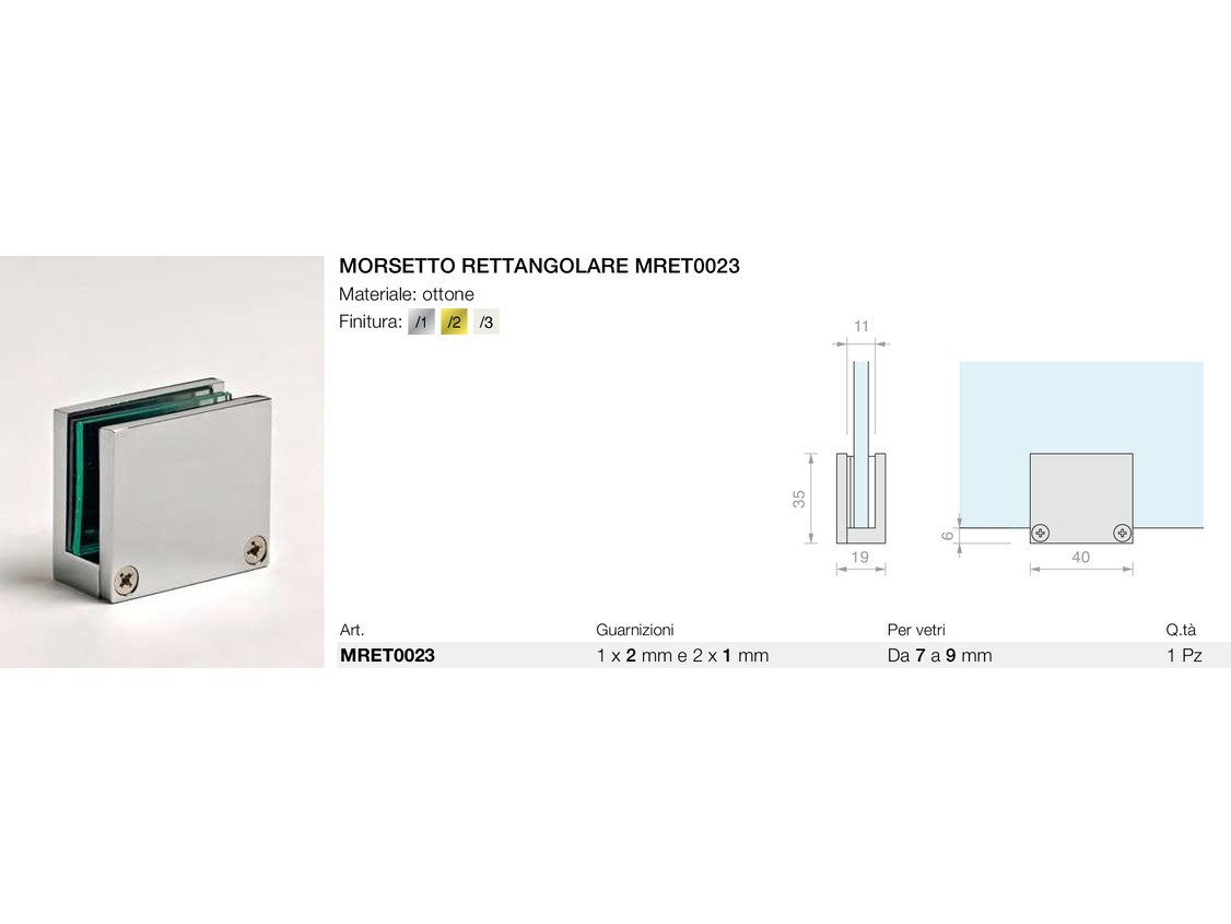 Morsetto rettangolare mret0023 Logli Massimo Saint Gobain