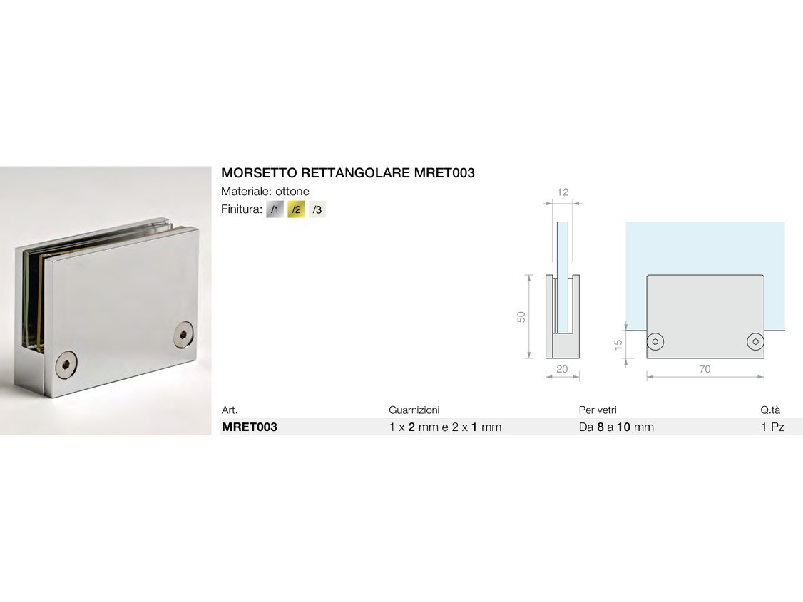 Morsetto rettangolare mret003 Logli Massimo Saint Gobain