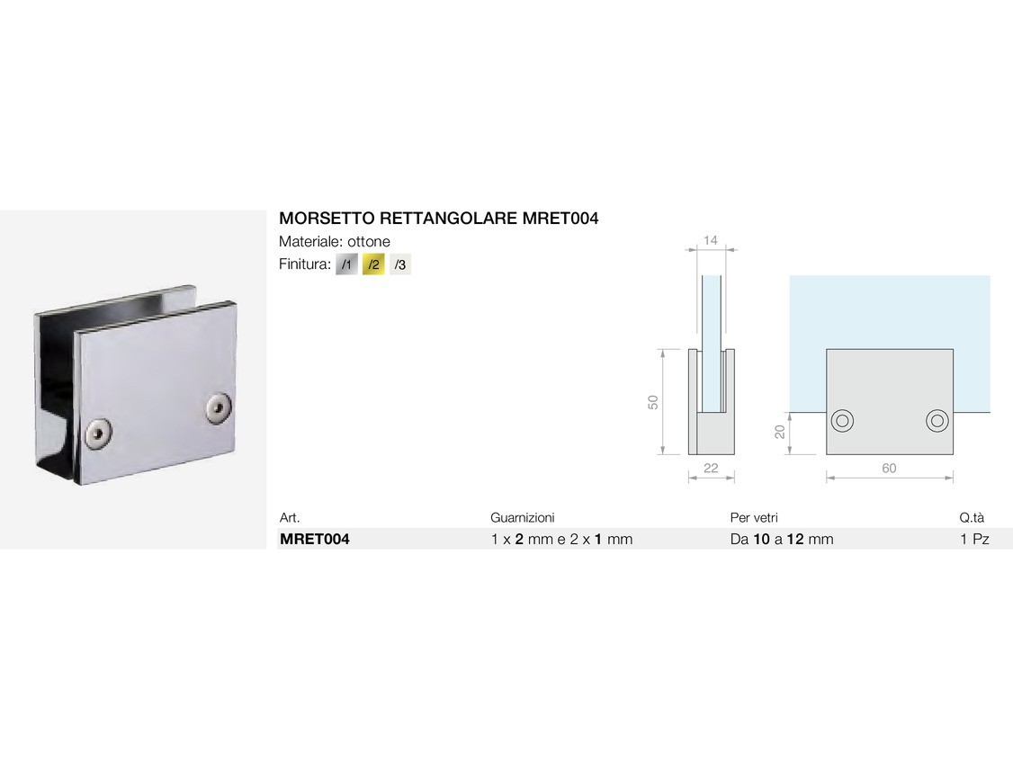 Morsetto rettangolare mret004 Logli Massimo Saint Gobain