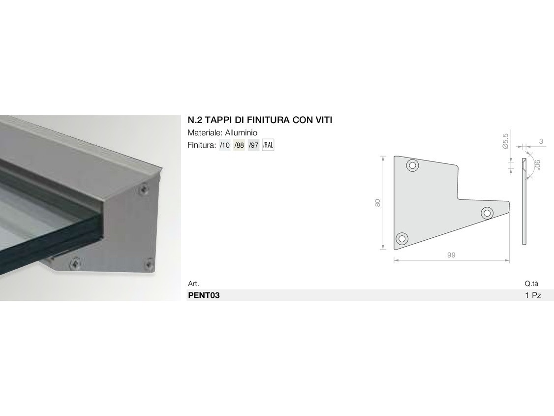 N.2 tappi di finitura con viti Logli Massimo Saint Gobain