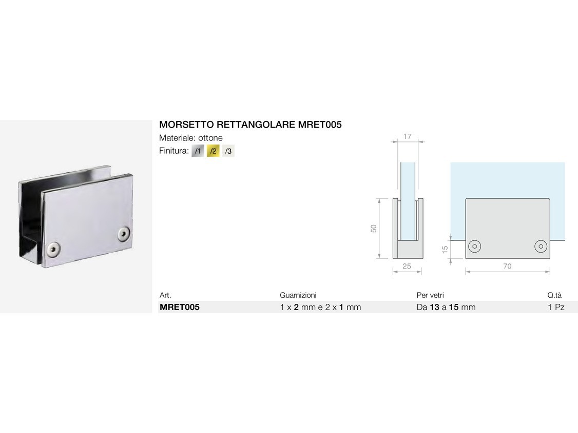 Morsetto rettangolare mret005 Logli Massimo Saint Gobain