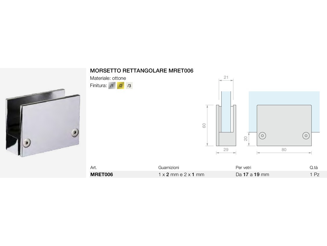 Morsetto rettangolare mret006 Logli Massimo Saint Gobain