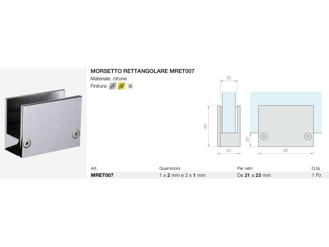 Morsetto rettangolare mret007 Logli Massimo Saint Gobain