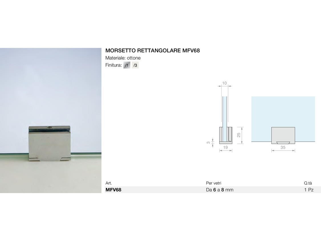 Morsetto rettangolare mfv68 Logli Massimo Saint Gobain