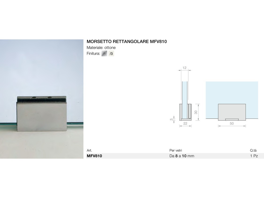 Morsetto rettangolare mfv810 Logli Massimo Saint Gobain