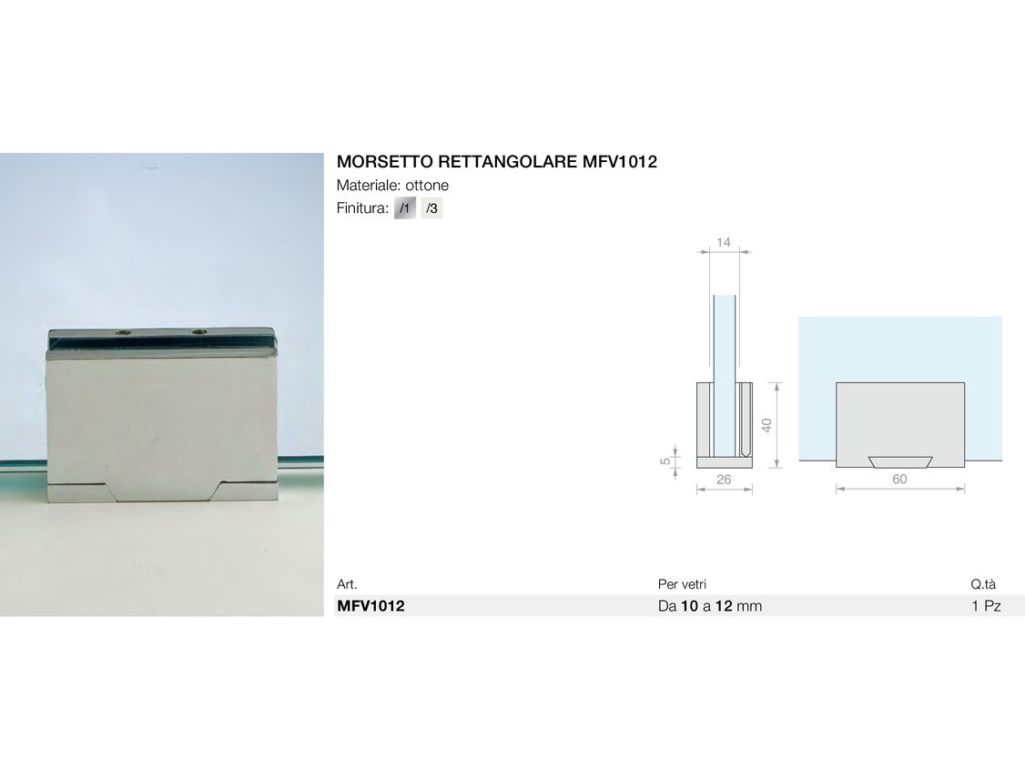 Morsetto rettangolare mfv1012 Logli Massimo Saint Gobain