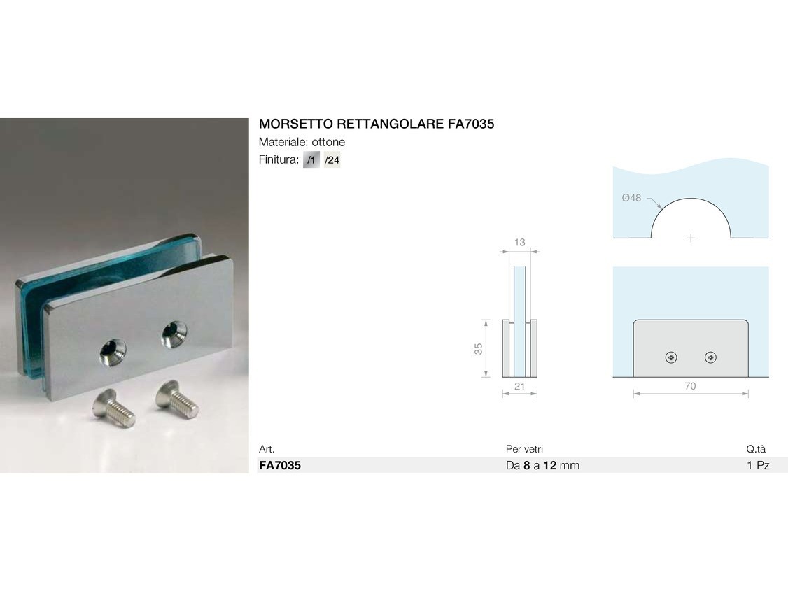 Morsetto rettangolare fa7035 Logli Massimo Saint Gobain