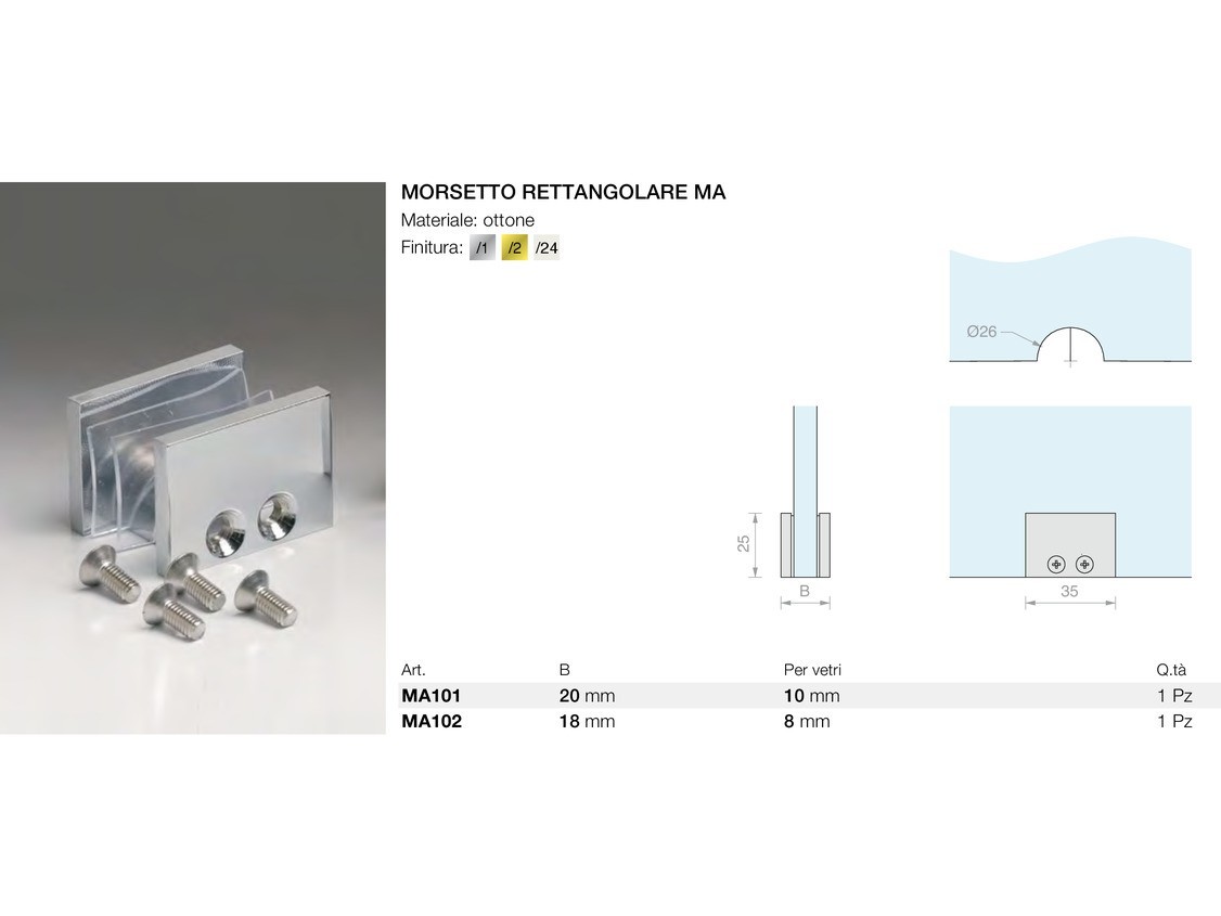 Morsetto rettangolare ma Logli Massimo Saint Gobain