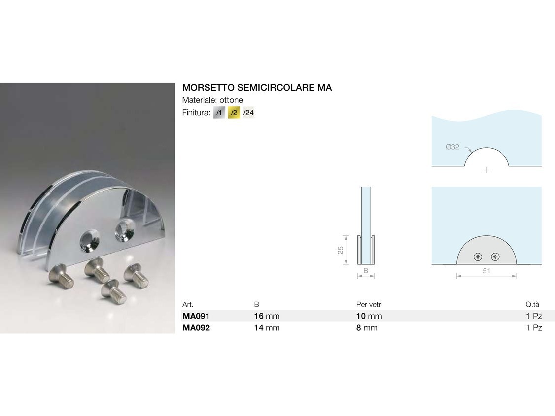 Morsetto semicircolare ma Logli Massimo Saint Gobain