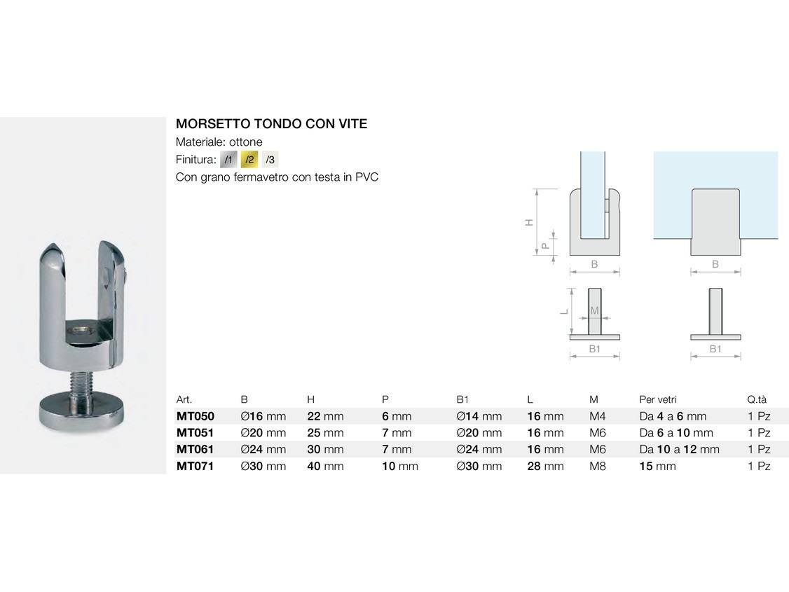 Morsetto tondo con vite Logli Massimo Saint Gobain