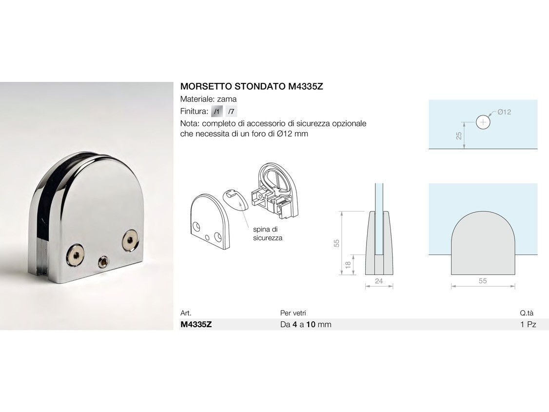 Morsetto stondato m4335z Logli Massimo Saint Gobain