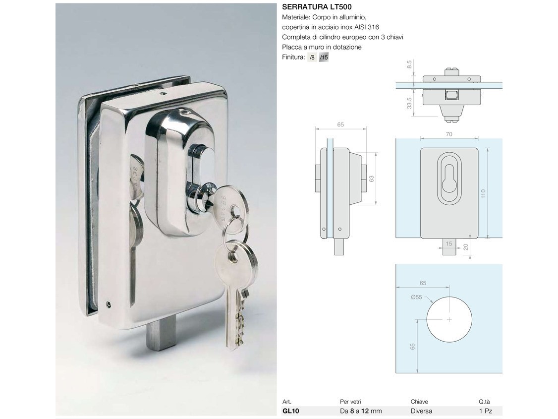 Serratura lt500 Logli Massimo Saint Gobain