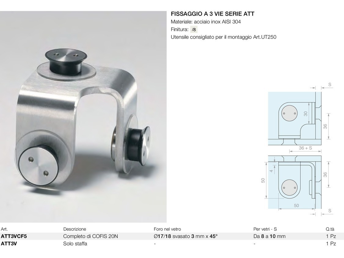 Fissaggio a 3 vie serie att Logli Massimo Saint Gobain