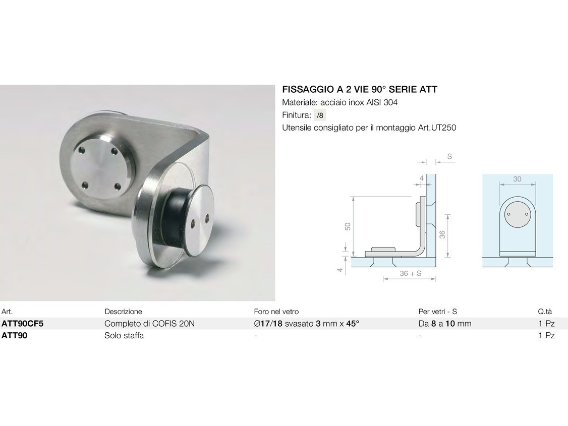 Fissaggio a 2 vie 90° serie att Logli Massimo Saint Gobain