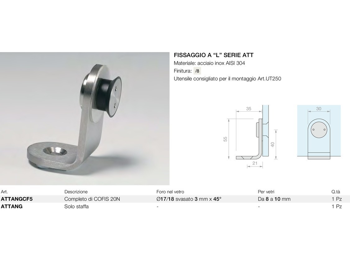 Fissaggio a “l” serie att Logli Massimo Saint Gobain