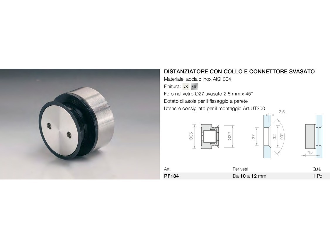 Distanziatore con collo e connettore svasato Logli Massimo Saint Gobain