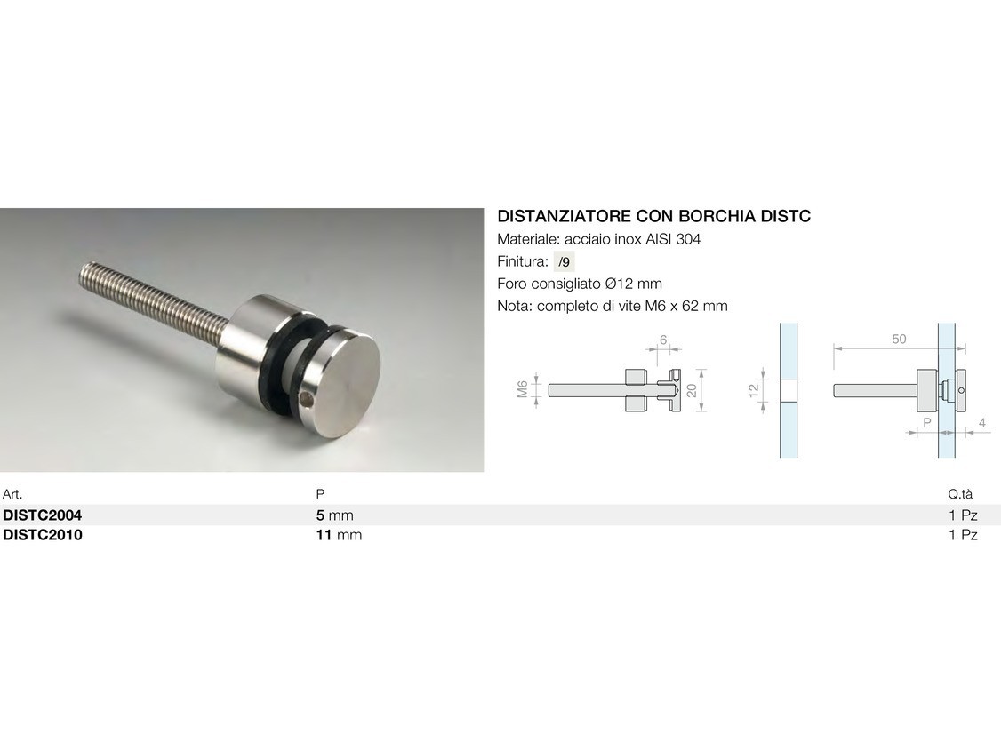 Distanziatore con borchia distc Logli Massimo Saint Gobain