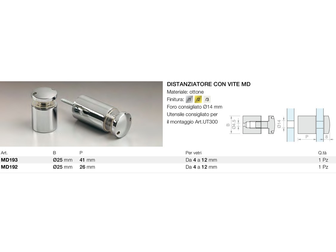 Distanziatore con vite md Logli Massimo Saint Gobain