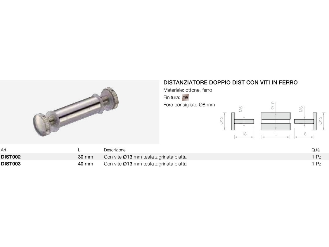 Distanziatore doppio dist con viti in ferro Logli Massimo Saint Gobain