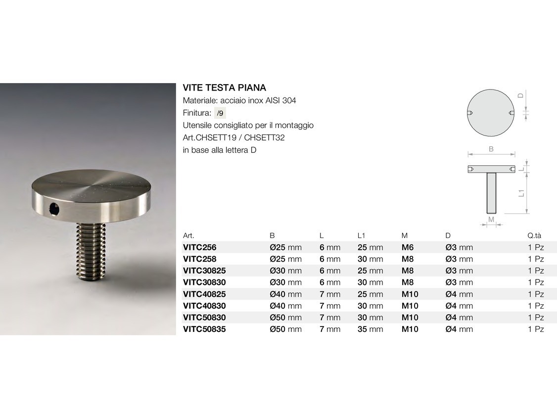 Vite testa piana Logli Massimo Saint Gobain