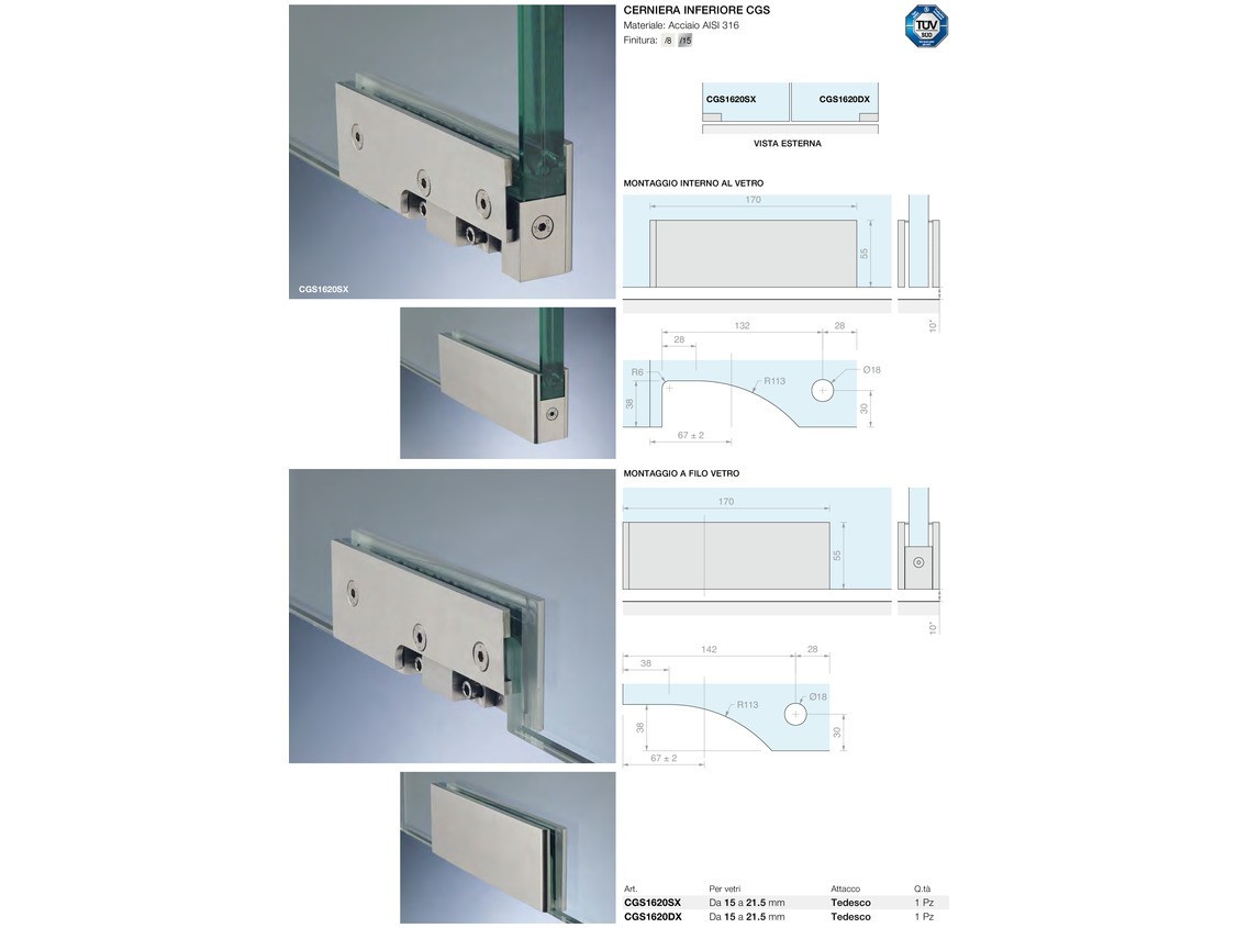 Cerniera inferiore cgs Logli Massimo Saint Gobain