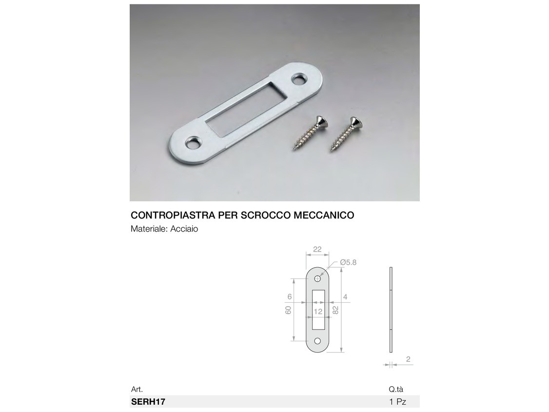 Contropiastra per scrocco meccanico Logli Massimo Saint Gobain