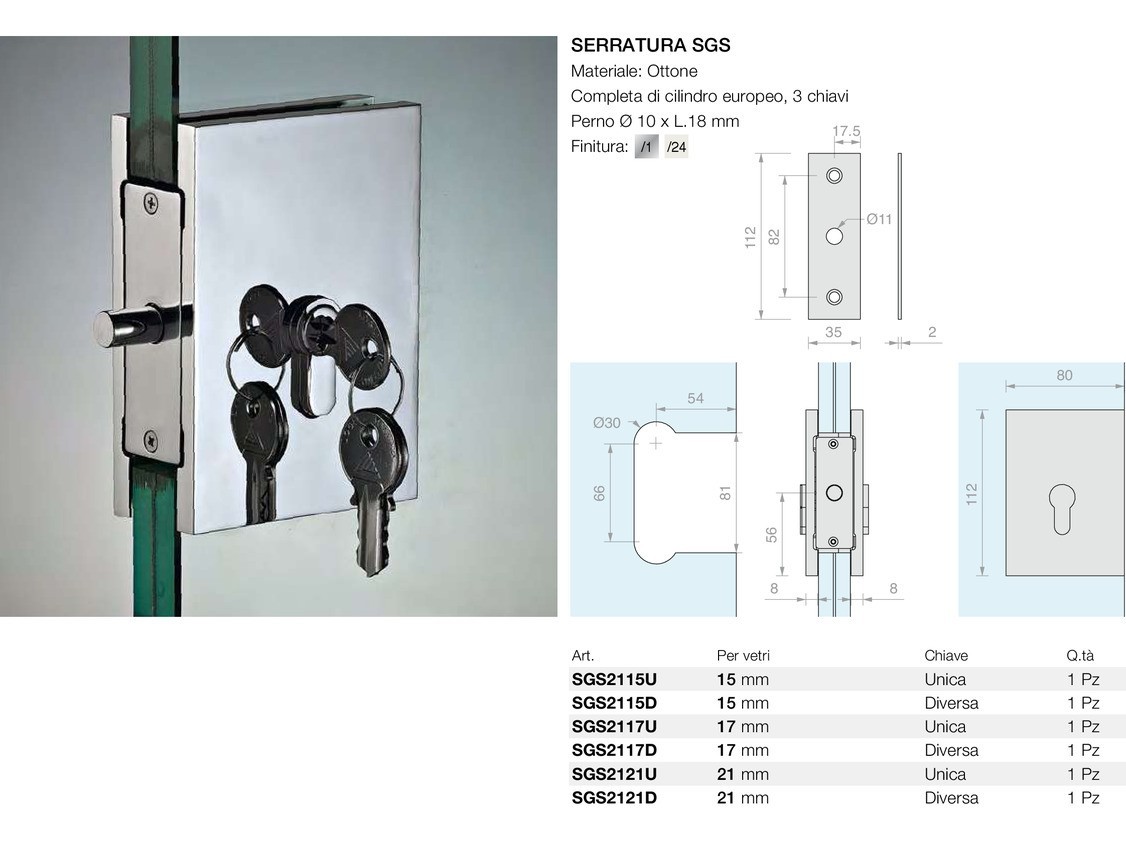 Serratura sgs Logli Massimo Saint Gobain