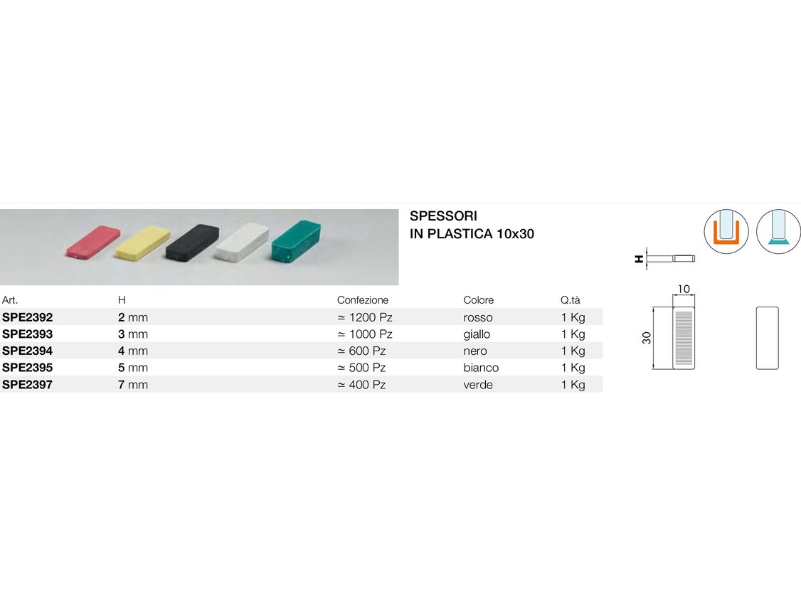 Spessori in plastica 10x30 Logli Massimo Saint Gobain