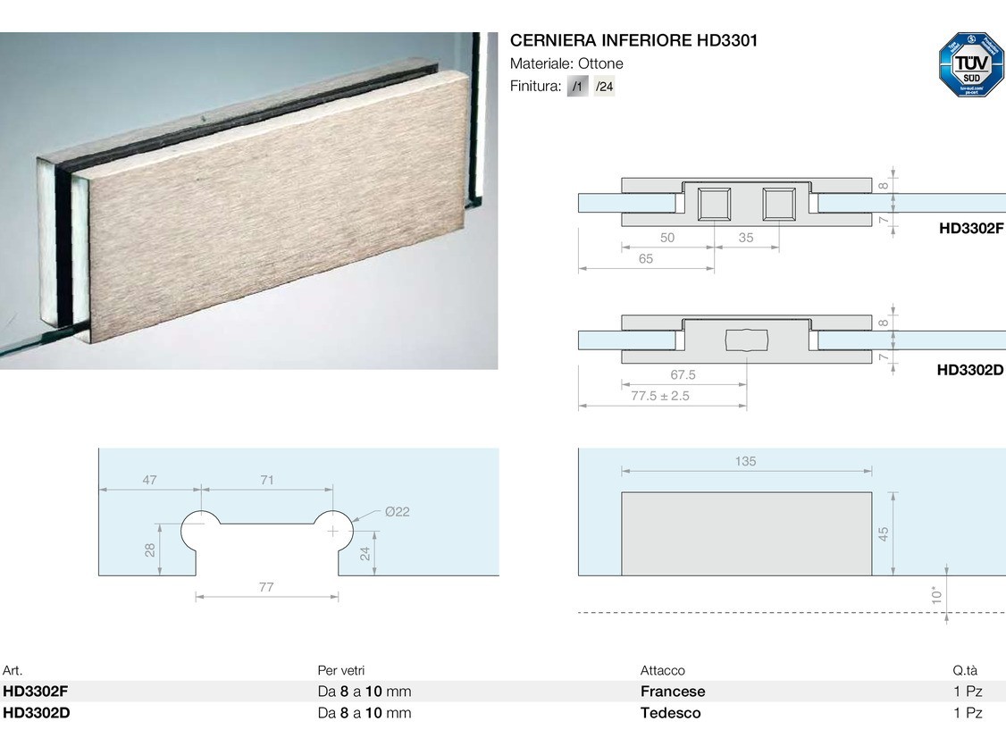 Cerniera inferiore hd3301 Logli Massimo Saint Gobain