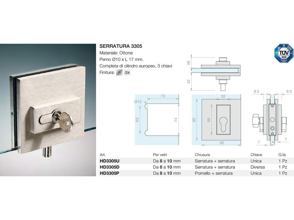 Serratura 3305 Logli Massimo Saint Gobain