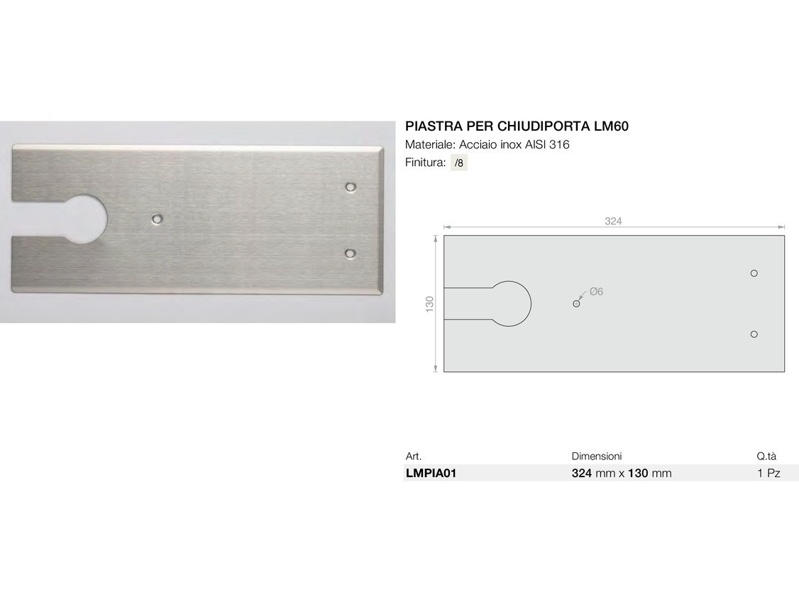 Piastra per chiudiporta lm60 Logli Massimo Saint Gobain