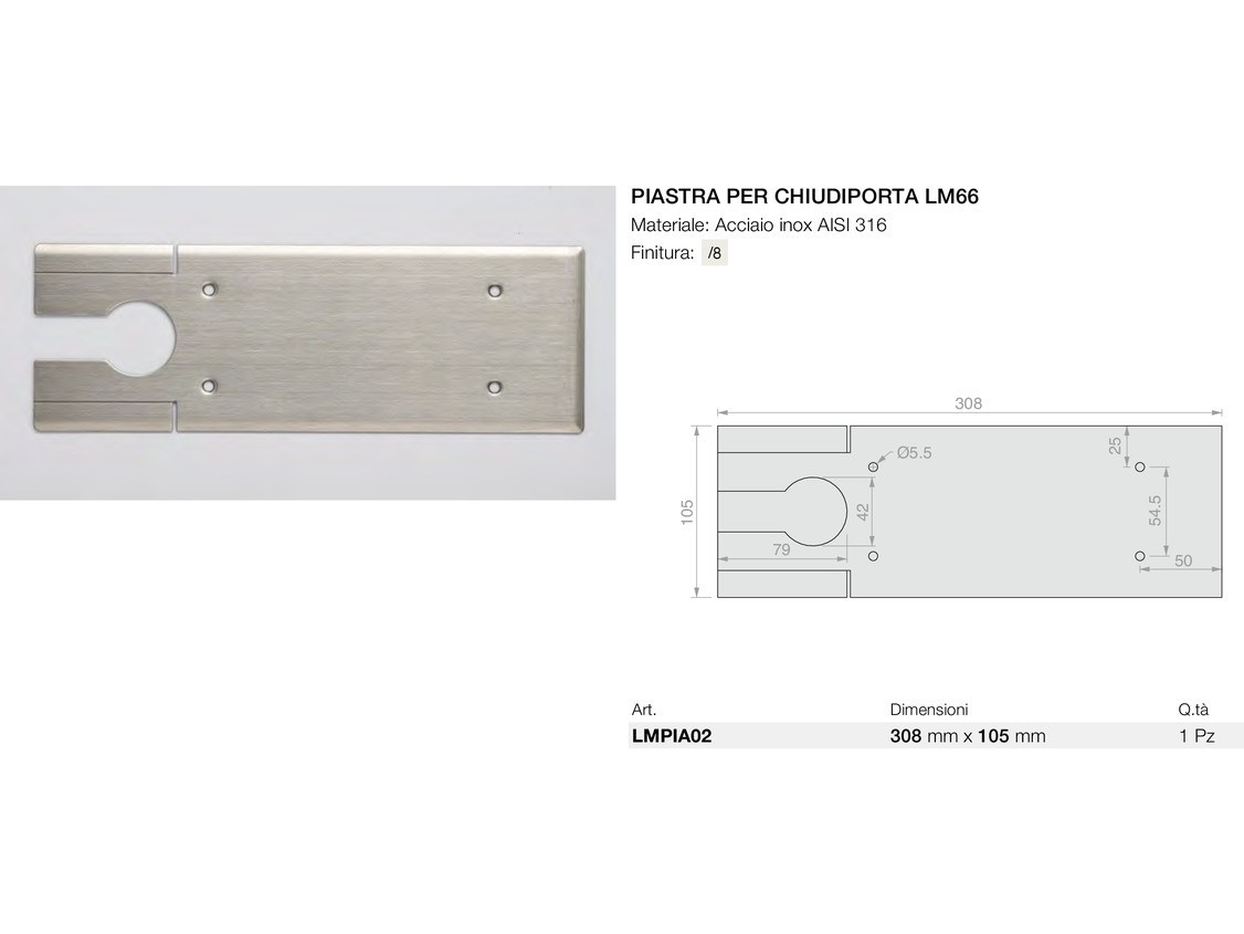 Piastra per chiudiporta lm66 Logli Massimo Saint Gobain