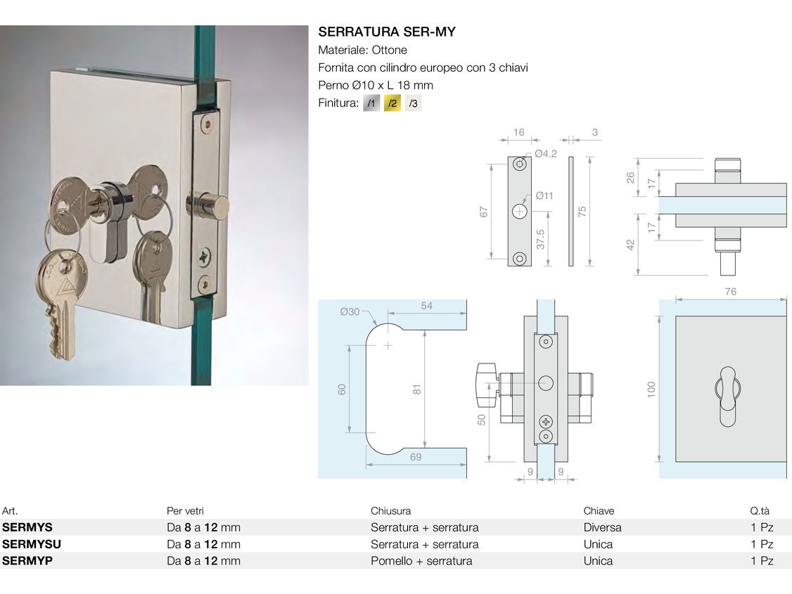 Serratura ser-my Logli Massimo Saint Gobain