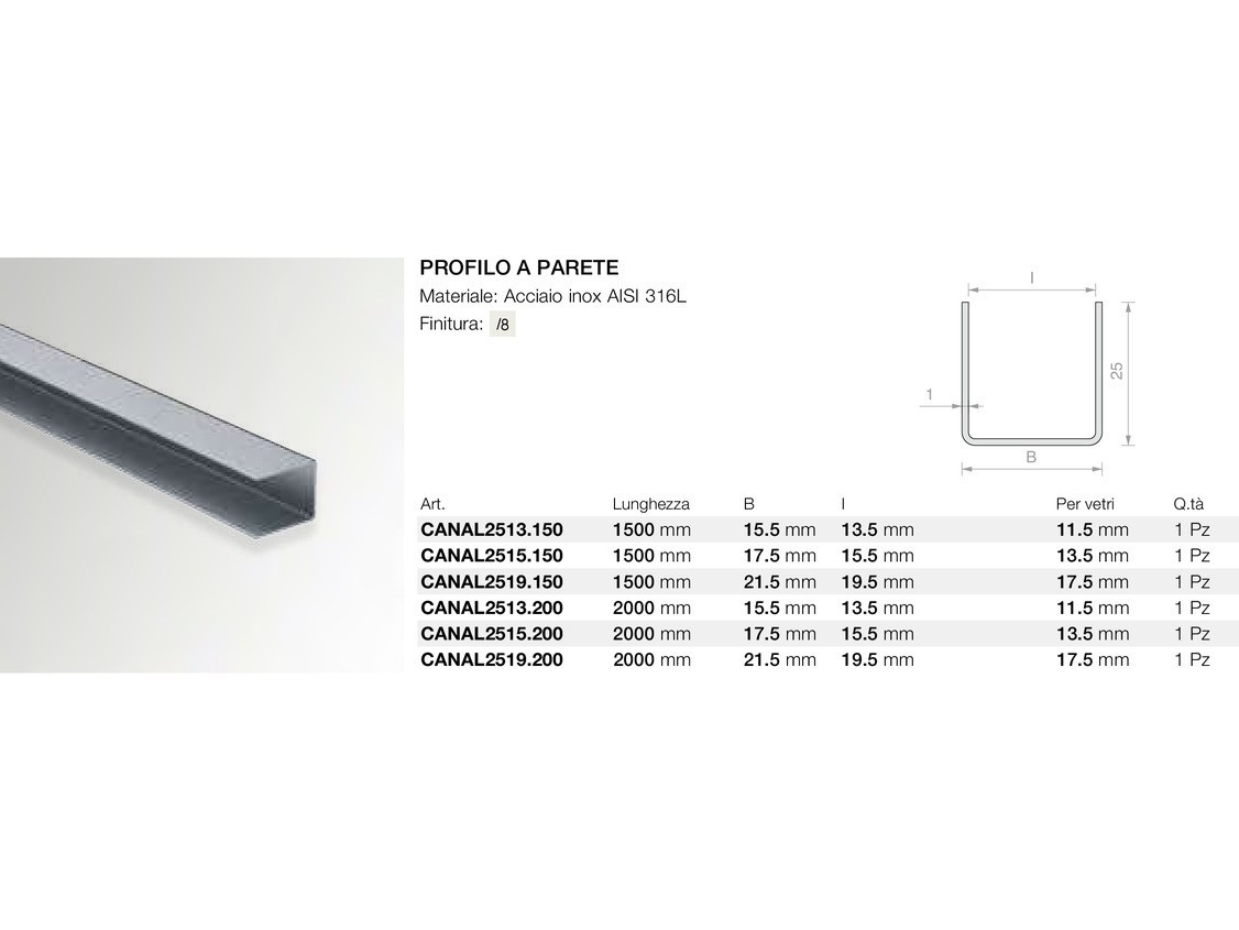 Profilo a parete Logli Massimo Saint Gobain