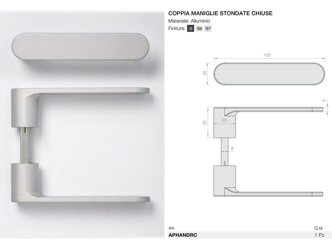 Coppia maniglie stondate chiuse Logli Massimo Saint Gobain