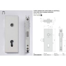 Corpo serratura apro serie 40 centrale con foro per cilindro europeo Logli Massimo Saint Gobain