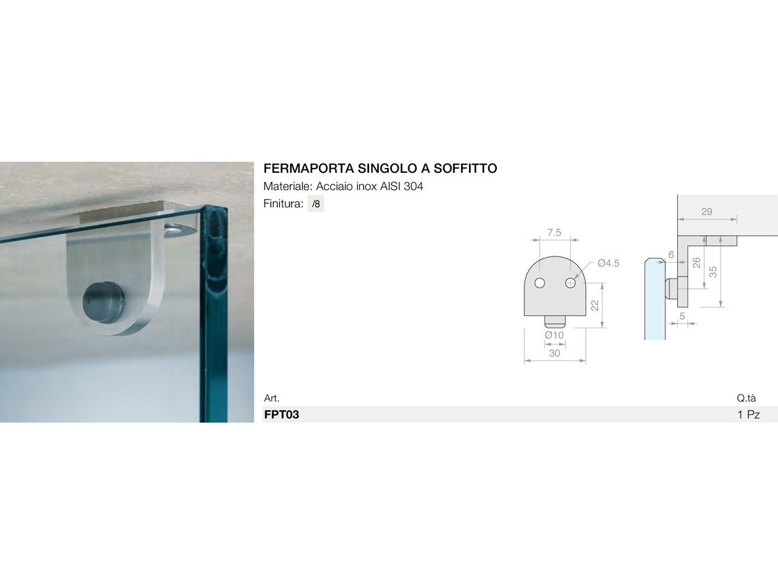 Fermaporta singolo a soffitto Logli Massimo Saint Gobain