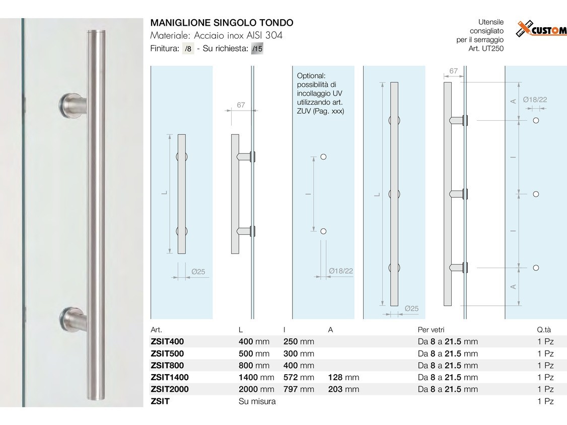 Maniglione singolo tondo Logli Massimo Saint Gobain