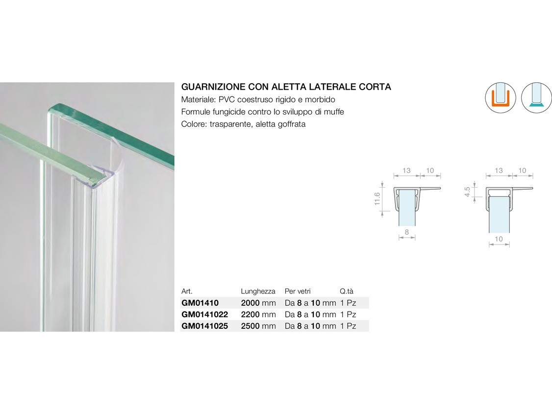 Guarnizione con aletta laterale corta Logli Massimo Saint Gobain