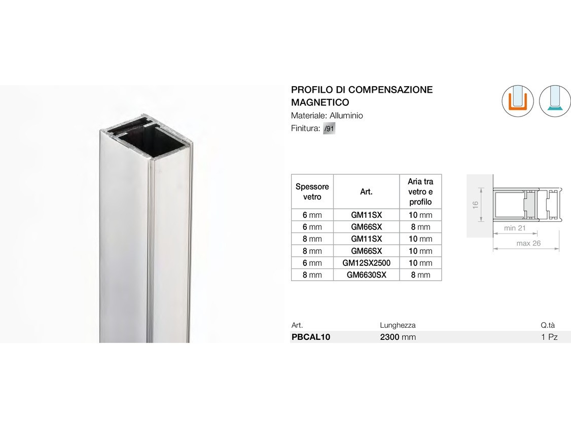 Profilo di compensazione magnetico Logli Massimo Saint Gobain