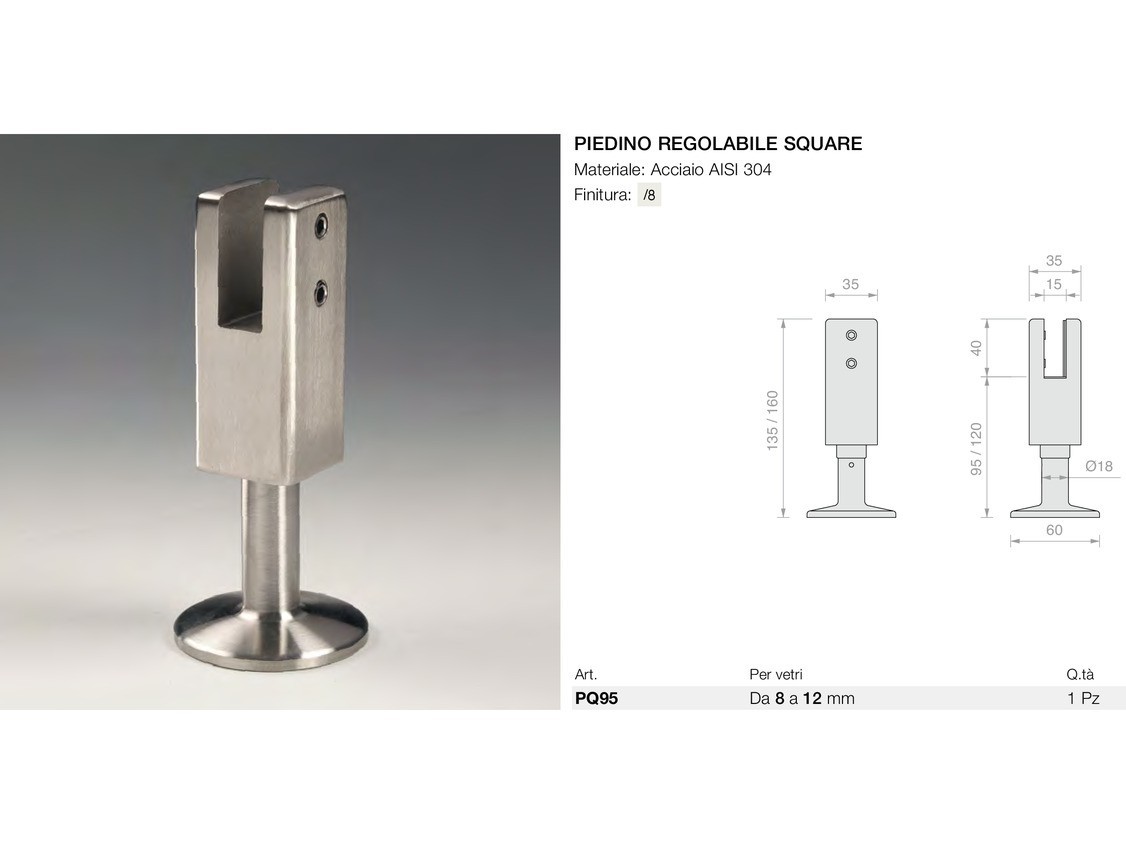 Piedino regolabile square Logli Massimo Saint Gobain