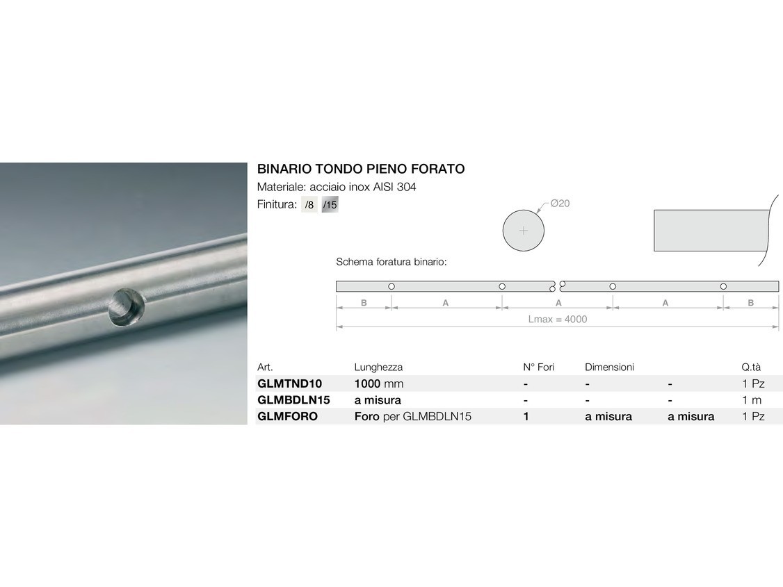 Binario tondo pieno forato Logli Massimo Saint Gobain