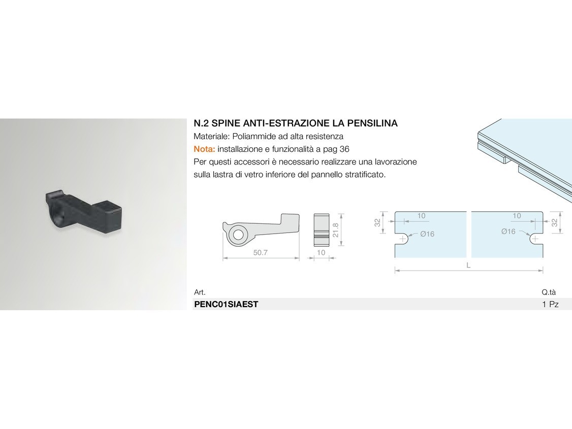 N.2 spine anti-estrazione la pensilina Logli Massimo Saint Gobain