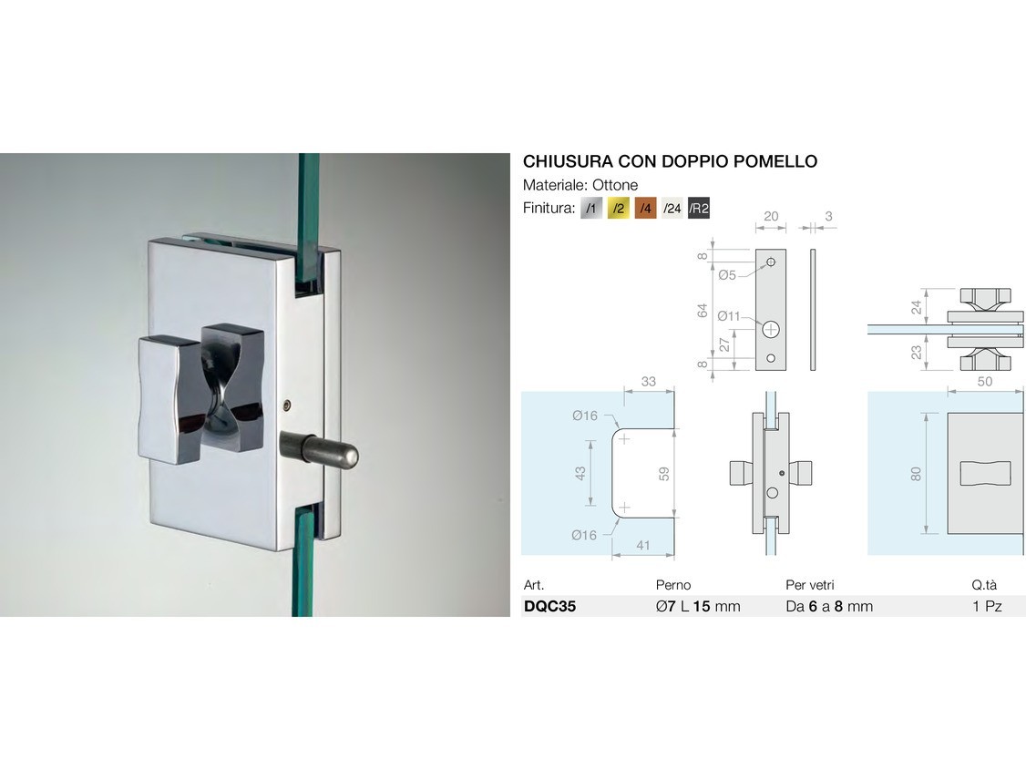 Chiusura con doppio pomello Logli Massimo Saint Gobain