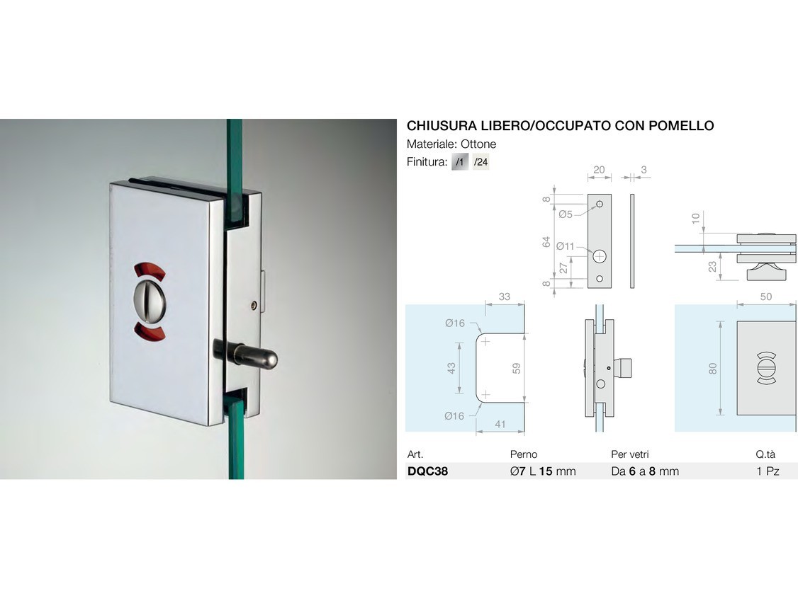 Chiusura libero/occupato con pomello Logli Massimo Saint Gobain