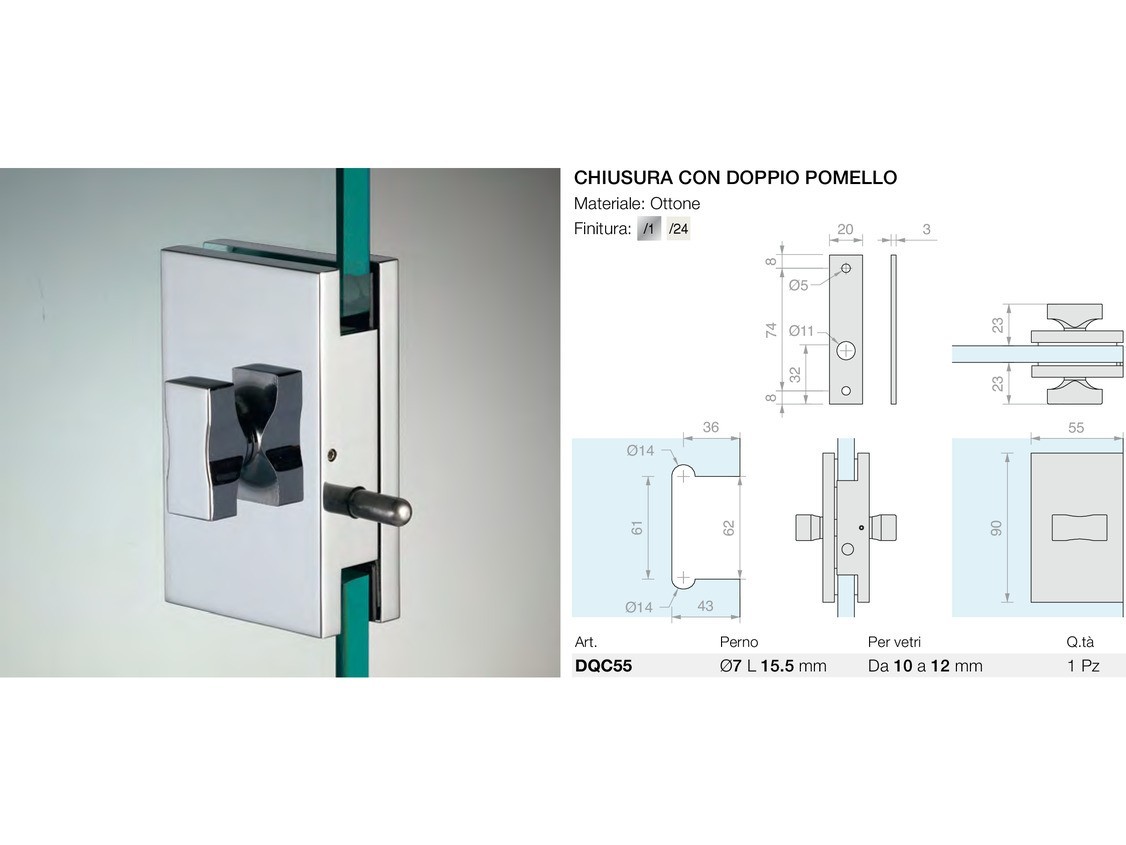 Chiusura con doppio pomello Logli Massimo Saint Gobain